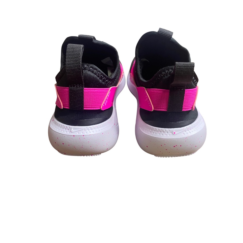 Nike Flex Runner 4 PS Laser Fuchsia Black Kids Slip On Sneakers IF2894-604 12C - Picture 3 of 7